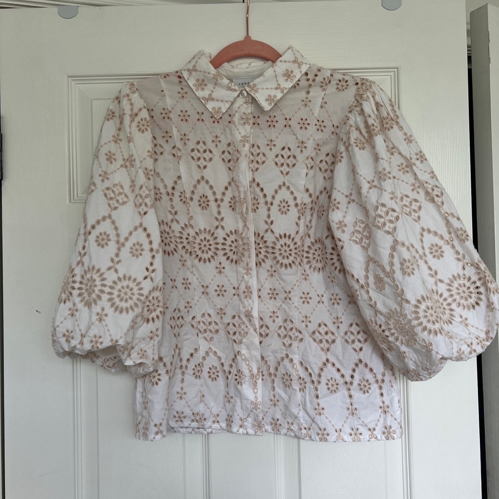 Topshop eyelet blouse